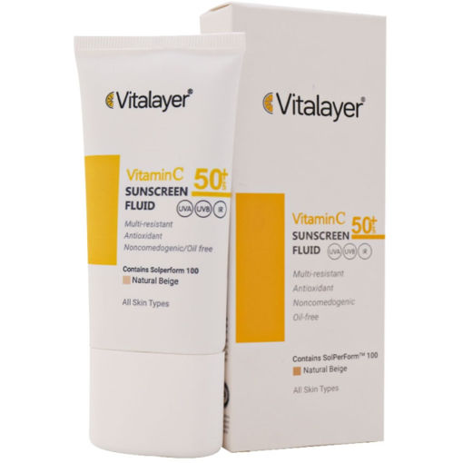 کرم ضد آفتاب فلوئید ویتامین سی SPF50 رنگی ویتالیر