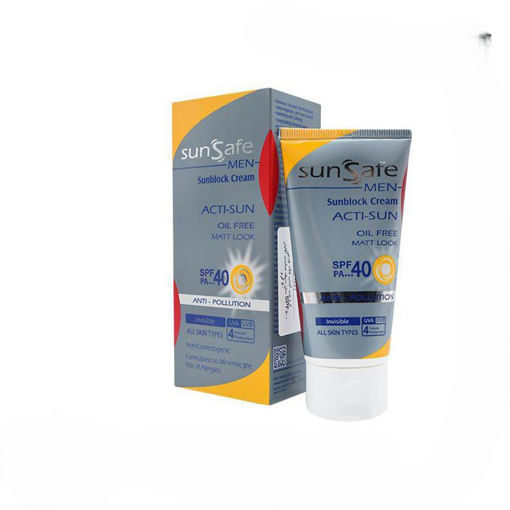 کرم ضد آفتاب فاقد چربی آقایان spf40 سان سیف