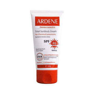 کرم ضد آفتاب رنگی SPF46 فاقد جاذبهای شیمیای آردن